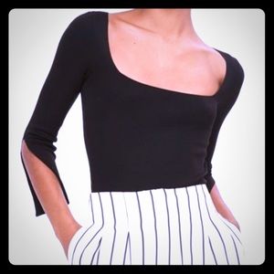 Topshop split sleeves crop top